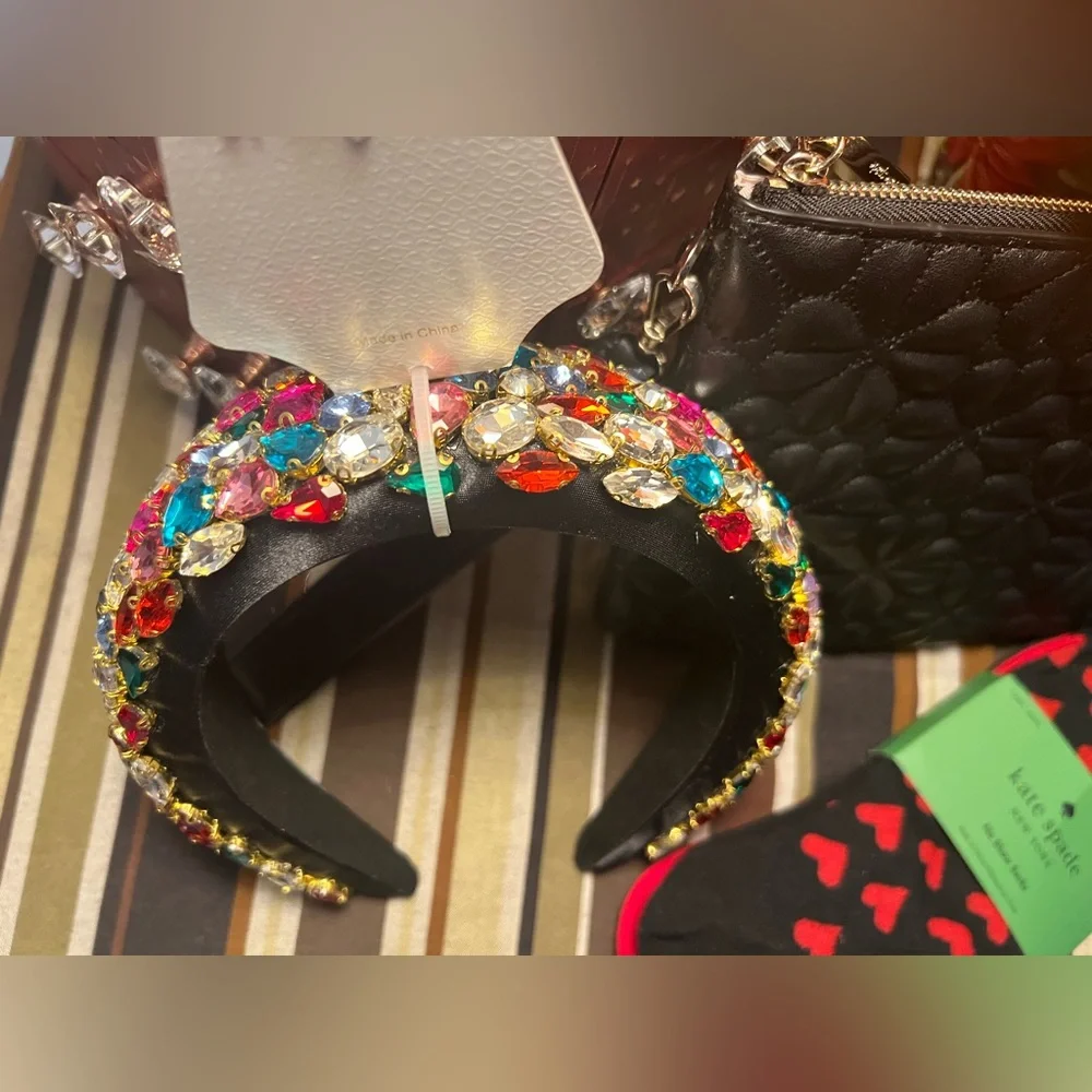Kate Spade Black Quilted Lacy Heart Clutch Bundle